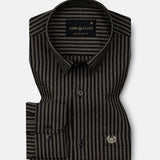 Destiny Beige Stripes Oxford Cotton Shirt - John Ellies