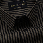 Destiny Beige Stripes Oxford Cotton Shirt - John Ellies