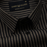 Destiny Beige Stripes Oxford Cotton Shirt - John Ellies