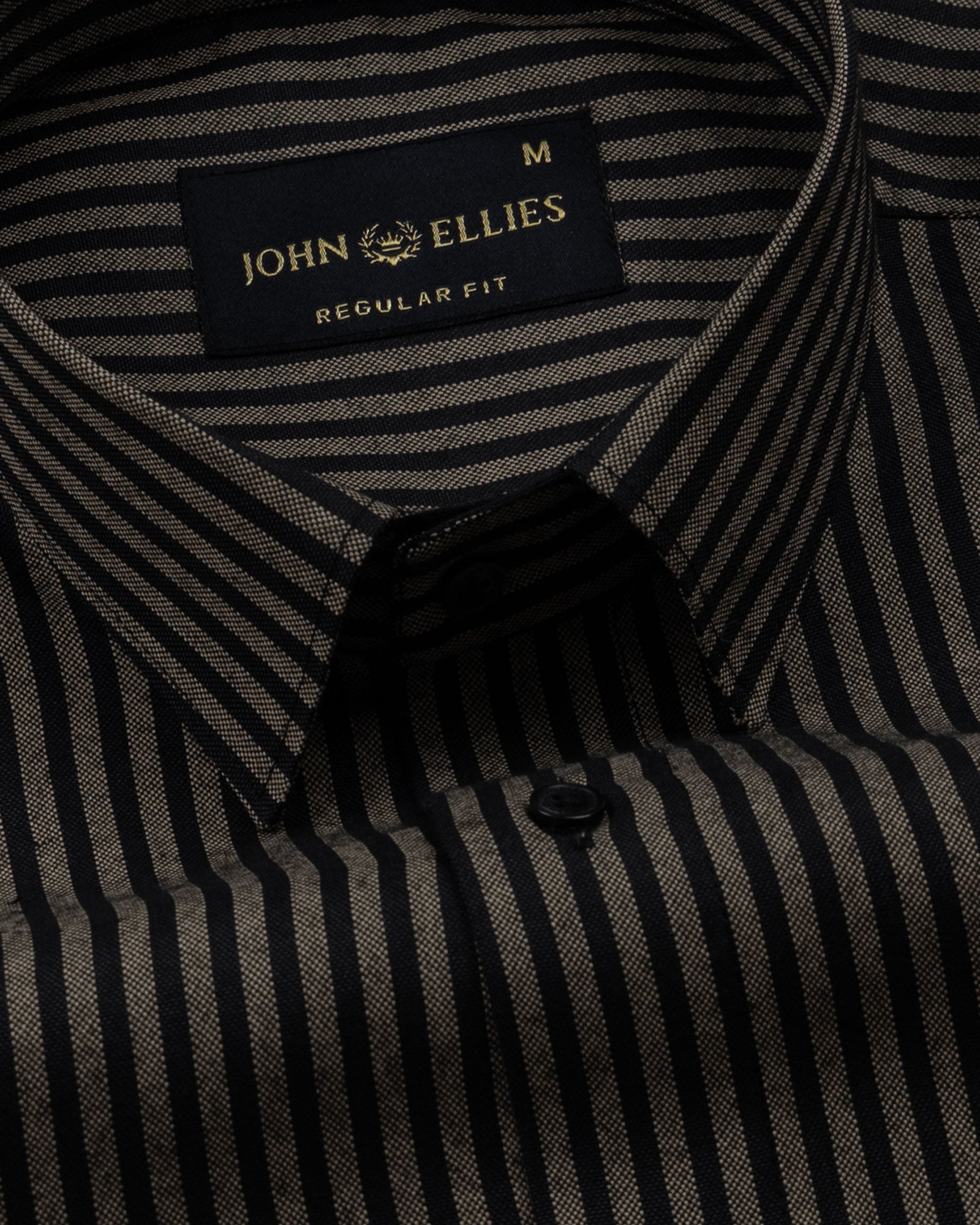 Destiny Beige Stripes Oxford Cotton Shirt - John Ellies