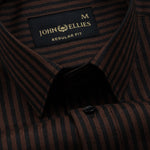 Destiny Brown Stripes Oxford Cotton Shirt - John Ellies