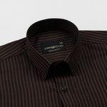 Destiny Brown Stripes Oxford Cotton Shirt - John Ellies