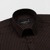 Destiny Brown Stripes Oxford Cotton Shirt - John Ellies