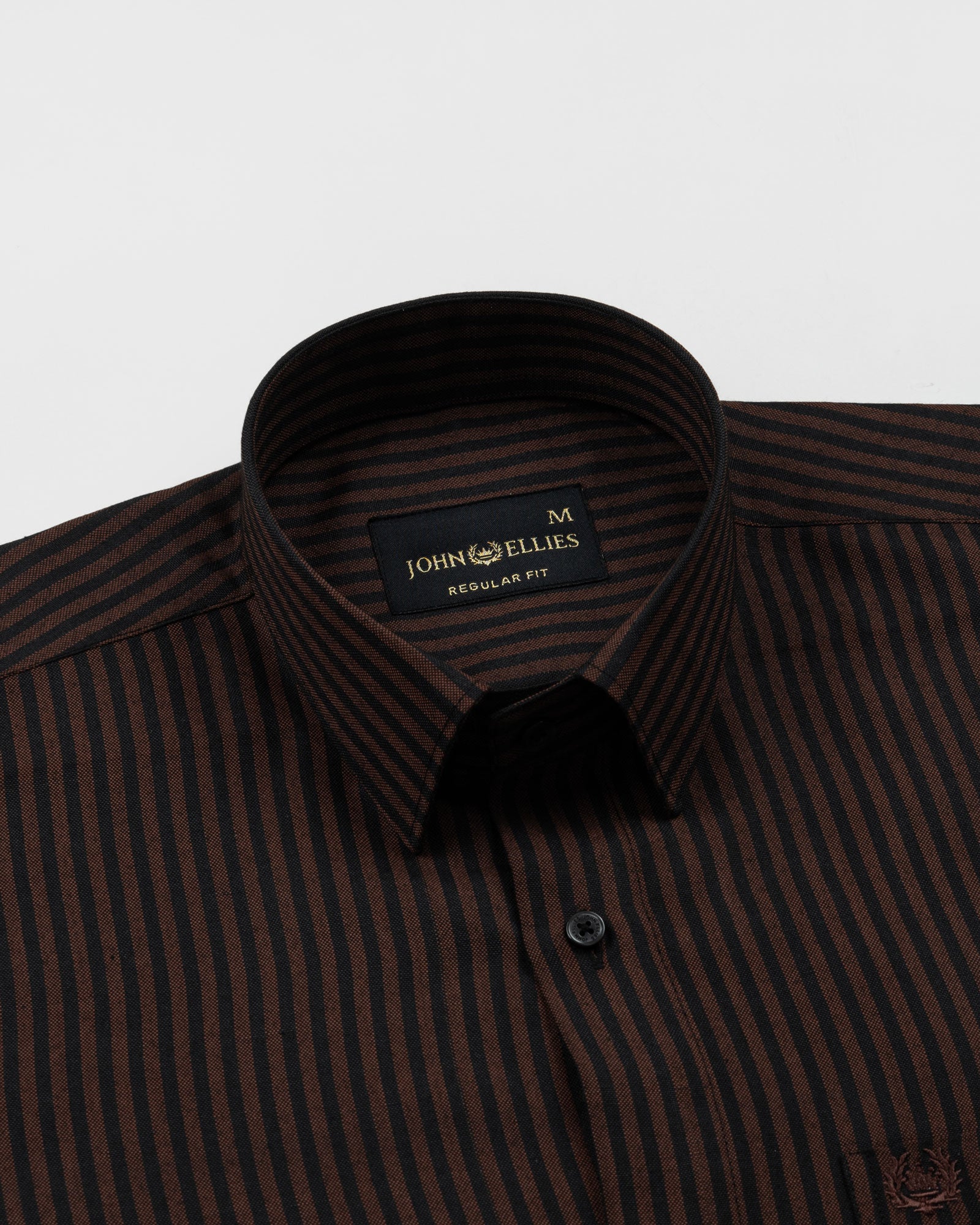Destiny Brown Stripes Oxford Cotton Shirt - John Ellies