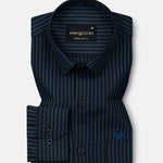 Destiny Blue Stripes Oxford Cotton Shirt - John Ellies