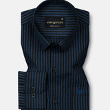 Destiny Blue Stripes Oxford Cotton Shirt - John Ellies