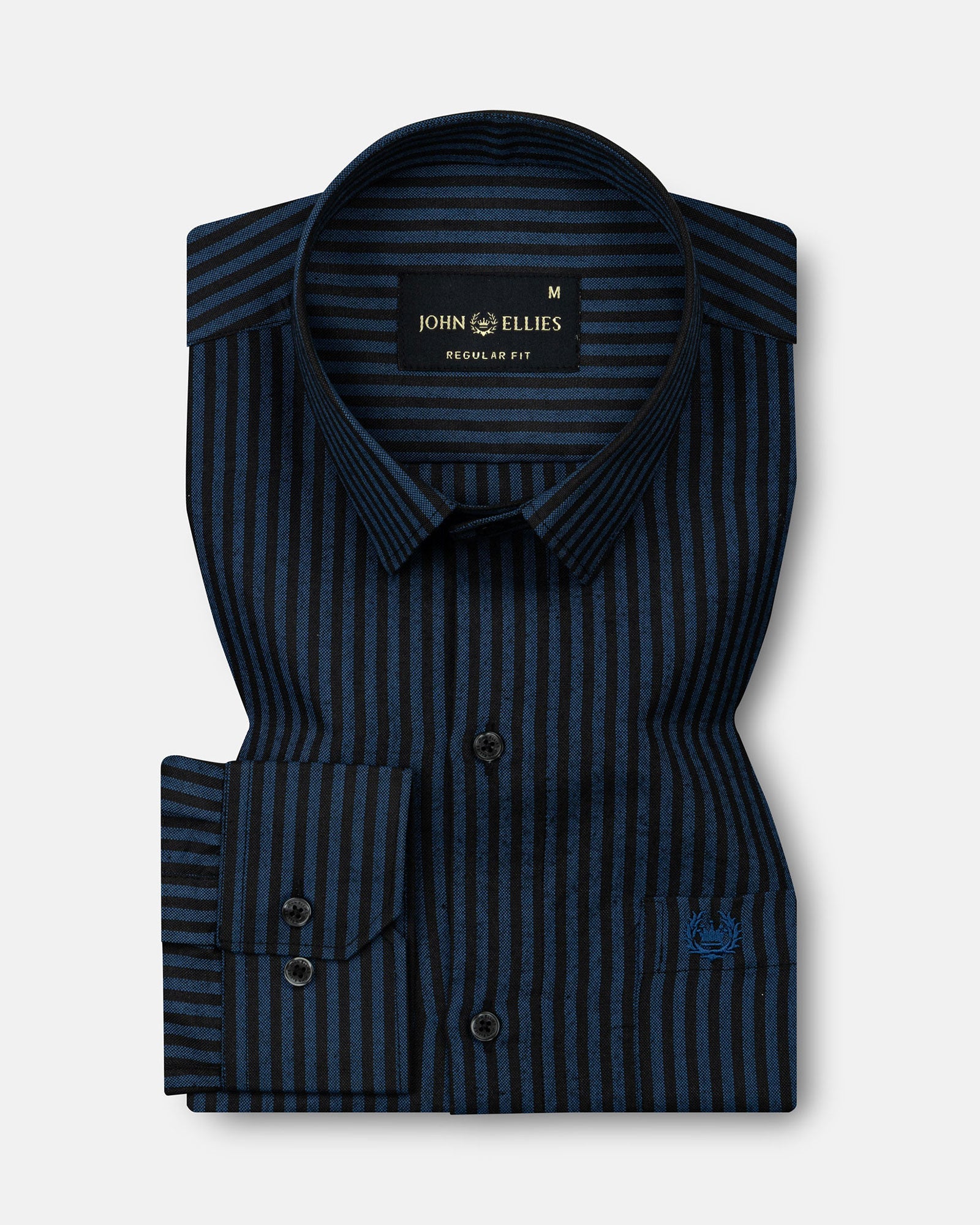 Destiny Blue Stripes Oxford Cotton Shirt - John Ellies