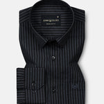 Destiny Grey Stripes Oxford Cotton Shirt - John Ellies