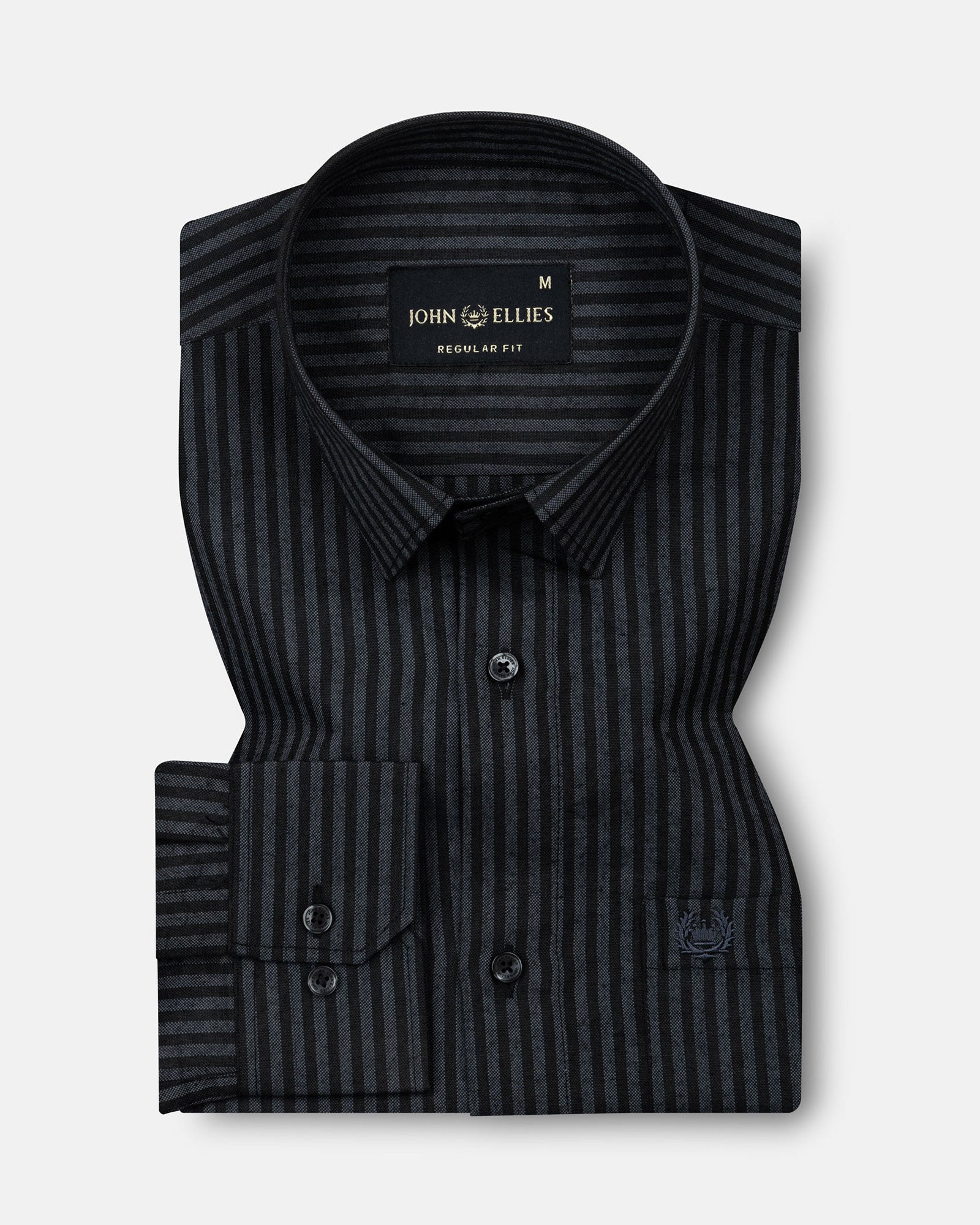 Destiny Grey Stripes Oxford Cotton Shirt - John Ellies