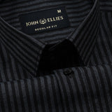 Destiny Grey Stripes Oxford Cotton Shirt - John Ellies