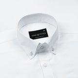 Monza White Plain Button Down Polyester Shirt - John Ellies