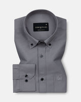 Monza Silver Plain Button Down Polyester Shirt