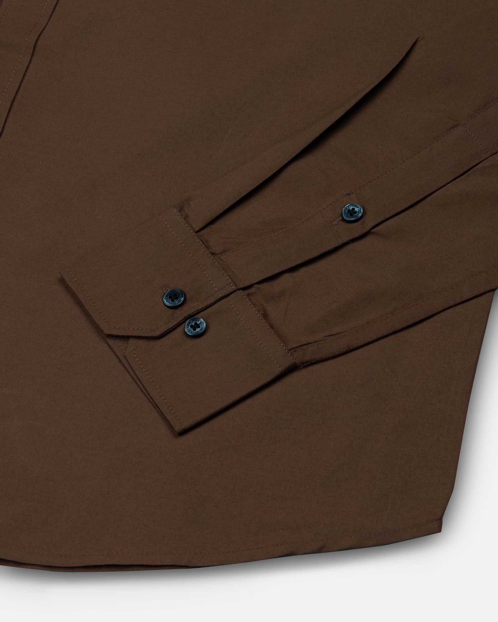 Monza Brown Plain Button Down Polyester Shirt - John Ellies