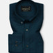 Monza Teal Plain Button Down Polyester Shirt - John Ellies