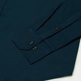 Monza Teal Plain Button Down Polyester Shirt - John Ellies