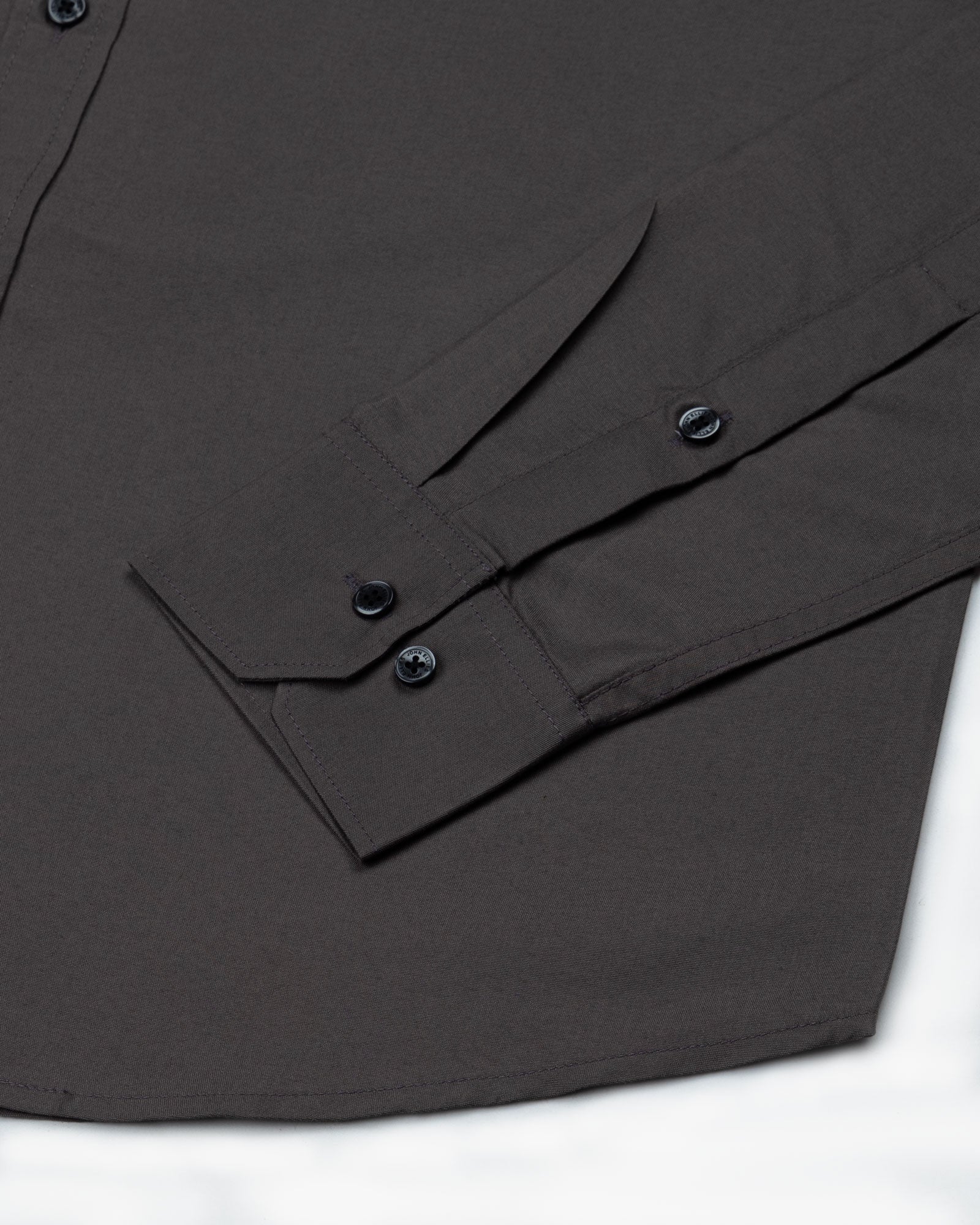 Monza Grey Plain Button Down Polyester Shirt - John Ellies