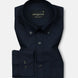 Monza Navy Blue Plain Button Down Polyester Shirt - John Ellies