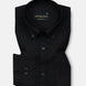 Monza Black Plain Button Down Polyester Shirt - John Ellies