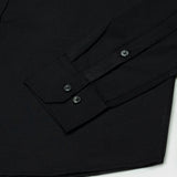 Monza Black Plain Button Down Polyester Shirt - John Ellies