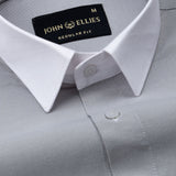 Raven Silver White Cuff Collar Oxford Cotton Shirt