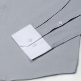 Raven Silver White Cuff Collar Oxford Cotton Shirt