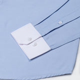 Raven Sky Blue White Cuff Collar Oxford Cotton Shirt