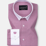 Raven Magenta White Cuff Collar Oxford Cotton Shirt