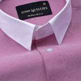 Raven Magenta White Cuff Collar Oxford Cotton Shirt