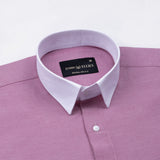 Raven Magenta White Cuff Collar Oxford Cotton Shirt