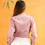 Bloom Orange Stripes Linen Women Shirt - John Ellies