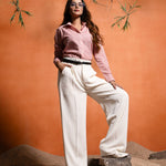 Bloom Orange Stripes Linen Women Shirt - John Ellies