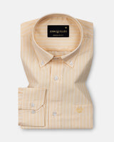 Seashel Peach Stripe Button Down Oxford Cotton Shirt