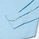 Seashel Cyan Stripe Button Down Oxford Cotton Shirt
