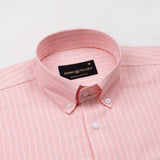 Seashel Orange Stripe Button Down Oxford Cotton Shirt