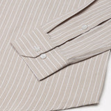 Seashel Beige Stripe Button Down Oxford Cotton Shirt