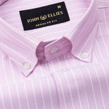 Seashel Pink Stripe Button Down Oxford Cotton Shirt