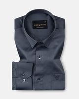 Wilson Charcoal Grey Plain Satin Shirt