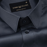 Wilson Charcoal Grey Plain Satin Shirt
