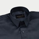 Wilson Charcoal Grey Plain Satin Shirt