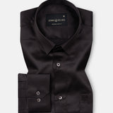 Wilson Coffee Plain Satin Shirt