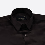 Wilson Coffee Plain Satin Shirt