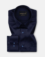 Wilson Navy Blue Plain Satin Shirt