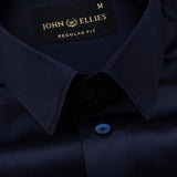 Wilson Navy Blue Plain Satin Shirt