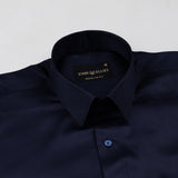 Wilson Navy Blue Plain Satin Shirt