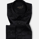 Wilson Black Plain Satin Shirt