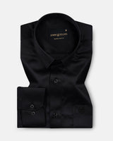 Wilson Black Plain Satin Shirt