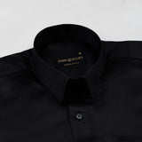 Wilson Black Plain Satin Shirt