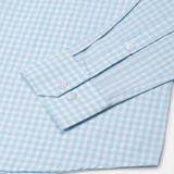 Prascot Sky Blue Check Oxford Cotton Shirt