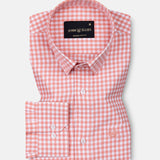 Prascot Orange Check Oxford Cotton Shirt