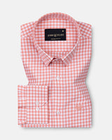 Prascot Orange Check Oxford Cotton Shirt
